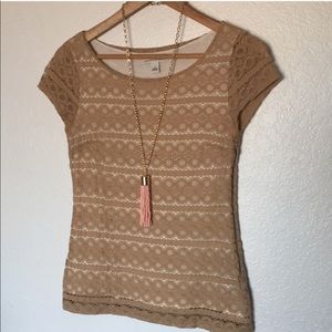 Nude Lace Banana Republic Top
